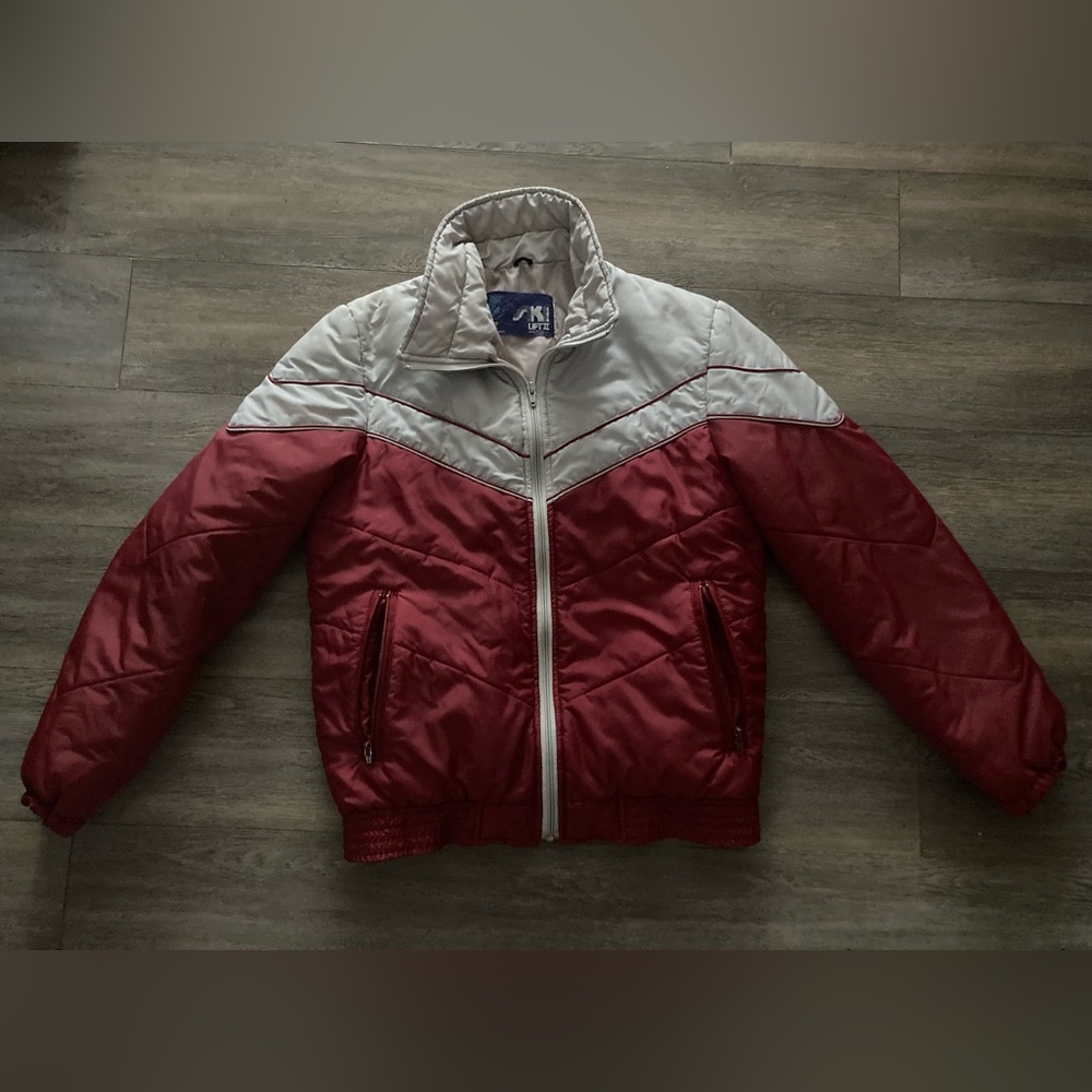 Vintage Rice Sportswear Ski Lift II Maroon & Gray Jacket Retro Canadian